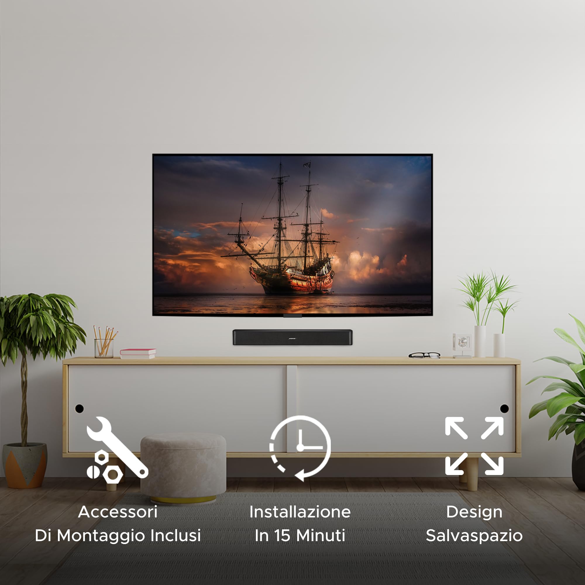 Solo 5 Supporto da Parete per Bose Solo 5 Sound Bar, Compatibile con la Solo Soundbar 2 Sound bar Series II, Kit Completo con Tutto il Materiale di Montaggio, Progettato nel Regno Unito