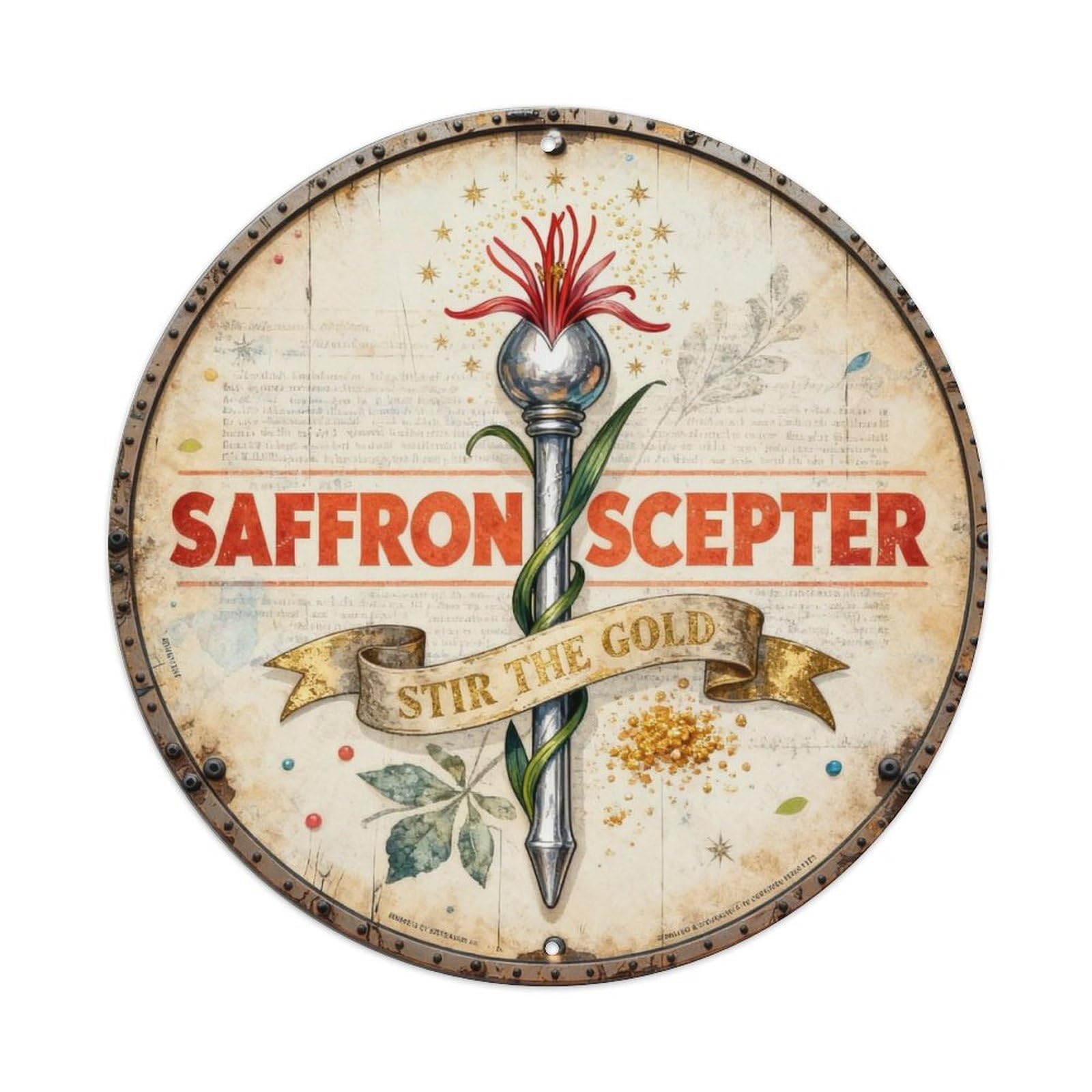 Saffron Scepter Sign Metal Tin Sign Plaque