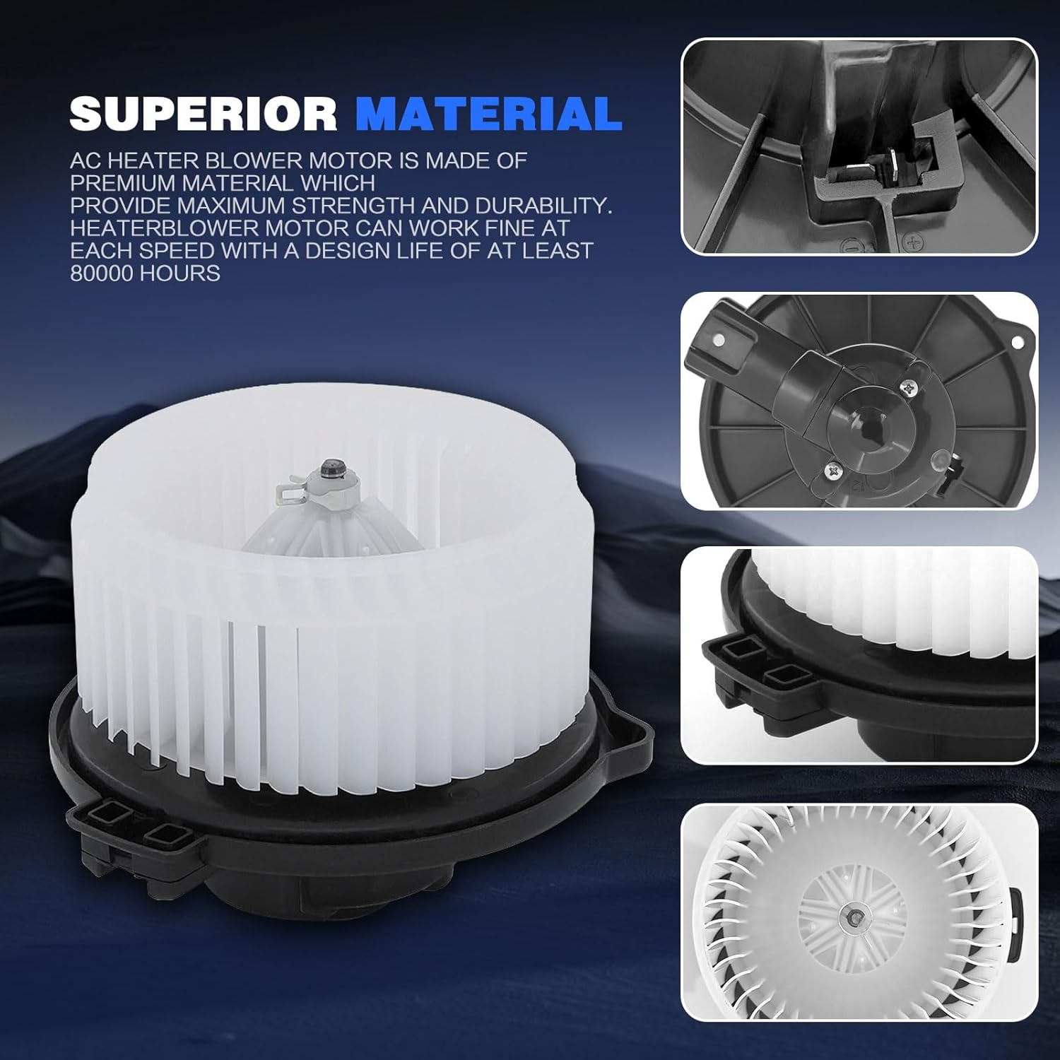 AC Blower Motor with Fan Fits for Toyota Tacoma 1995 1996 1997 1998 1999 2000 2001 2002 2003 2004 Echo, HVAC Plastic Heater Blower Motor Replace# 700059, 8710352060, 8710304030