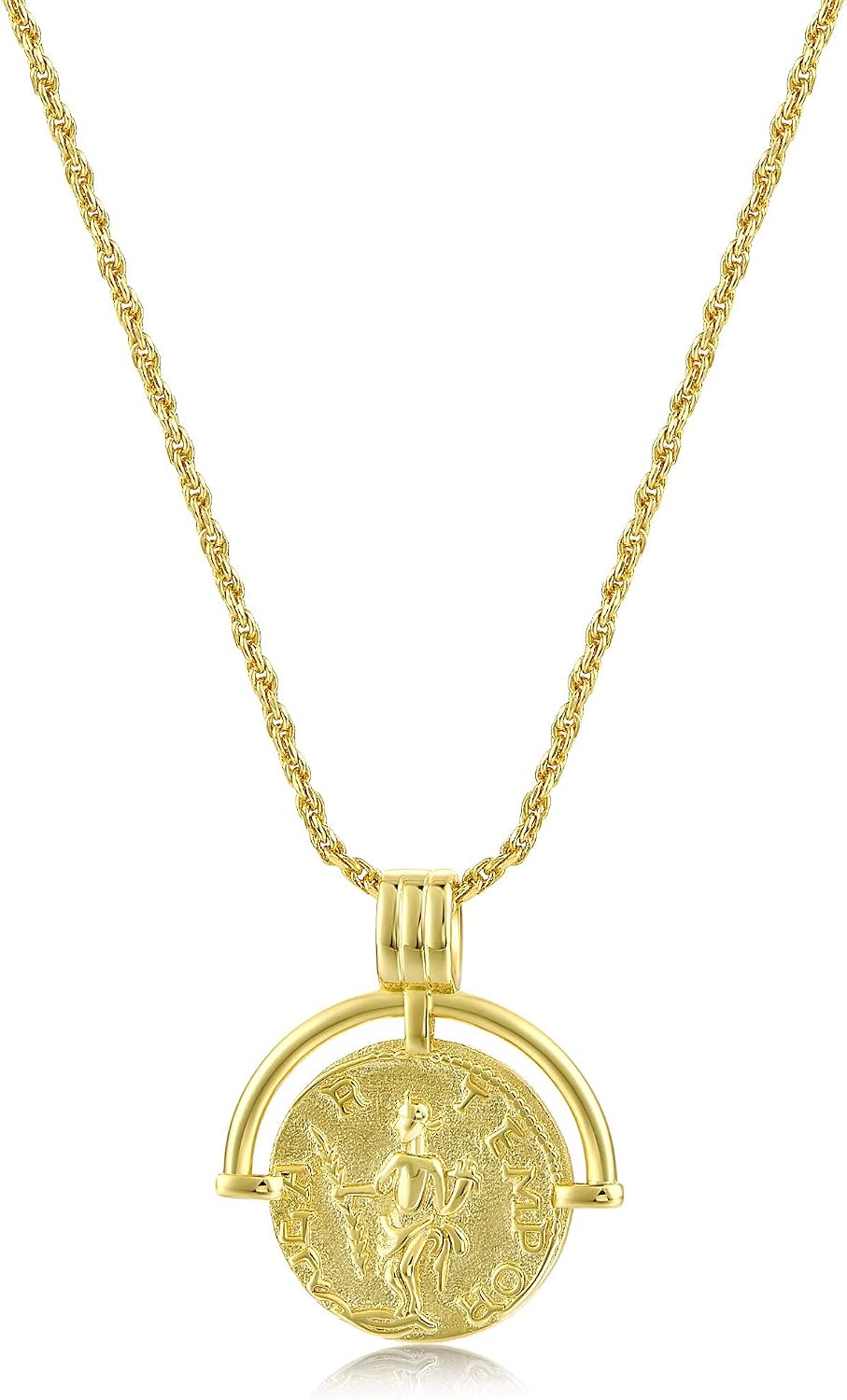 FRUMOS Dainty Layered Choker Necklace 18k gold Plated Y Pendant Commemorative coin Necklace Multilayer Bar Disc Necklace Adjustable Layering Choker Necklaces fashion jewelry for Women Girls