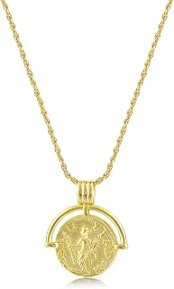 FRUMOS Dainty Layered Choker Necklace 18k gold Plated Y Pendant Commemorative coin Necklace Multilayer Bar Disc Necklace Adjustable Layering Choker Necklaces fashion jewelry for Women Girls