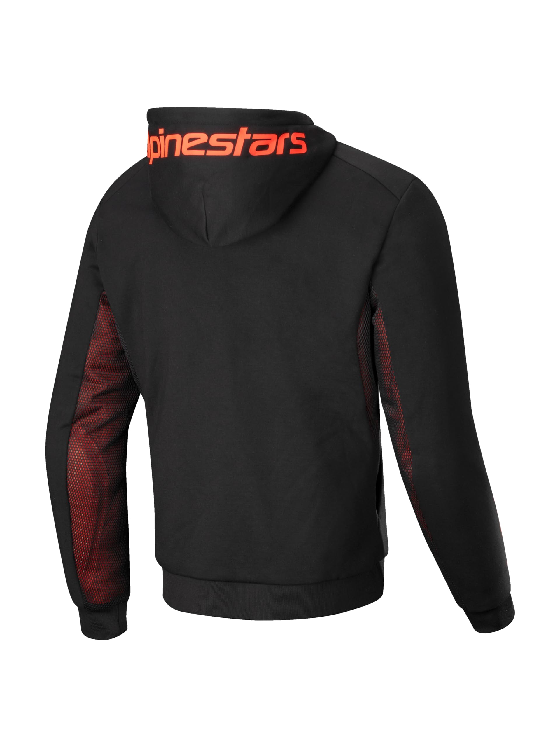 Alpinestars Chrome Air Sport Felpa con cappuccio e zip da moto, nero/rosso neon, M