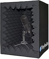 Vista 1 de TroyStudio Cabina Vocal Portátil, Escudo de Aislamiento de Micrófono Plegable Grande, Caja de Absorción de Eco de Sonido para Estudio de Grabación