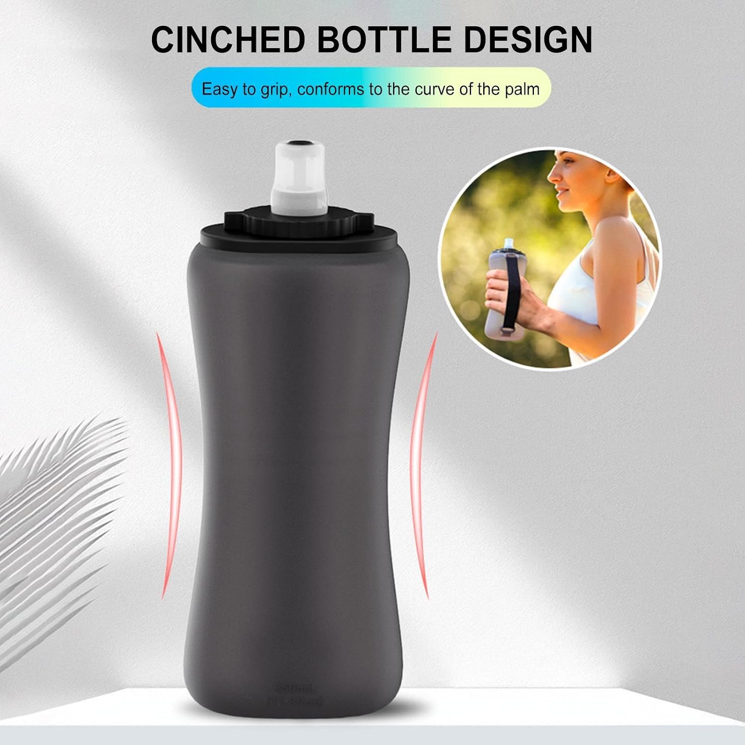 collapsibl-e Water Bottle, 350ml Foldable Silicone Bottle For Running image 5