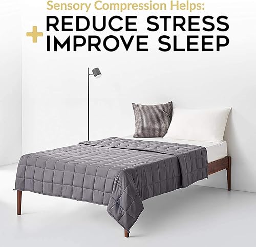 Vista 320 de YnM - Manta con peso para adultos, algodón pesado, perlas de vidrio refrescantes para usar todo el año, ideal para una persona de 240 libras