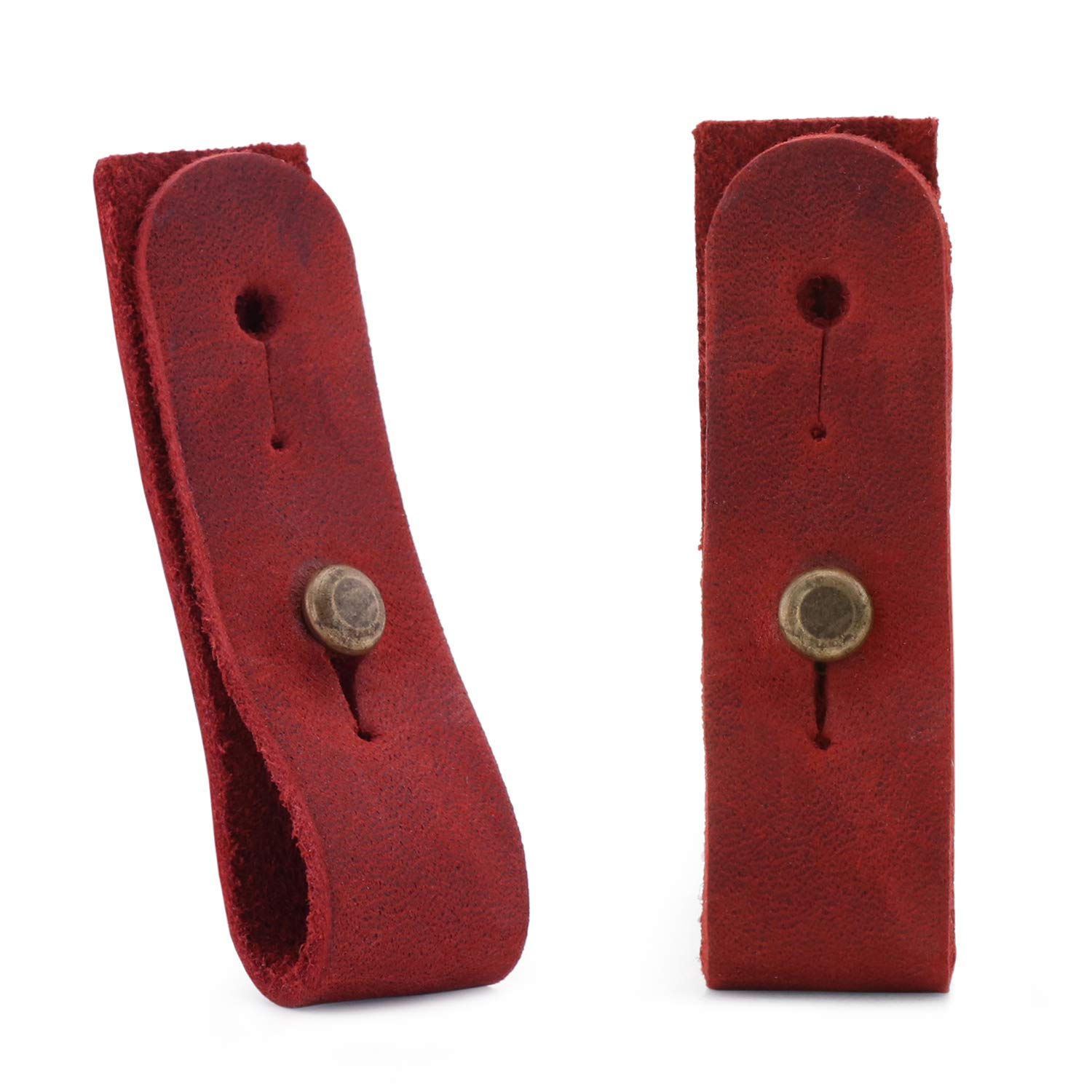 Londo Skórzany Organizer Na Kable i Słuchawki Zestaw - Uporządkuj Kable USB, Słuchawki - Skóra Naturalna, Cynamon/Brąz