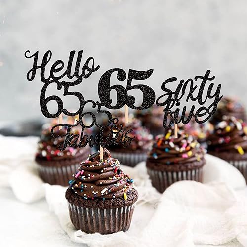 Miniatura 152 de 24 piezas de decoraciones oficiales para cupcakes de cumpleaños número 13 Hello 13 Thirteen Cupcake Picks 13th Birthday Cake Decor Supplies Black