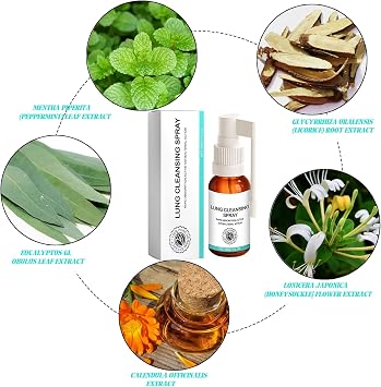 Breath Ease Lung Spray Breath Easy Lung Spray Herbal Lung Cleansing Spray Lung Cleansing Spray Respiratory Cleaning Spray Natural Lung Powerful Lung Support Cleanse & Breathe-30 ml (1 Piece)