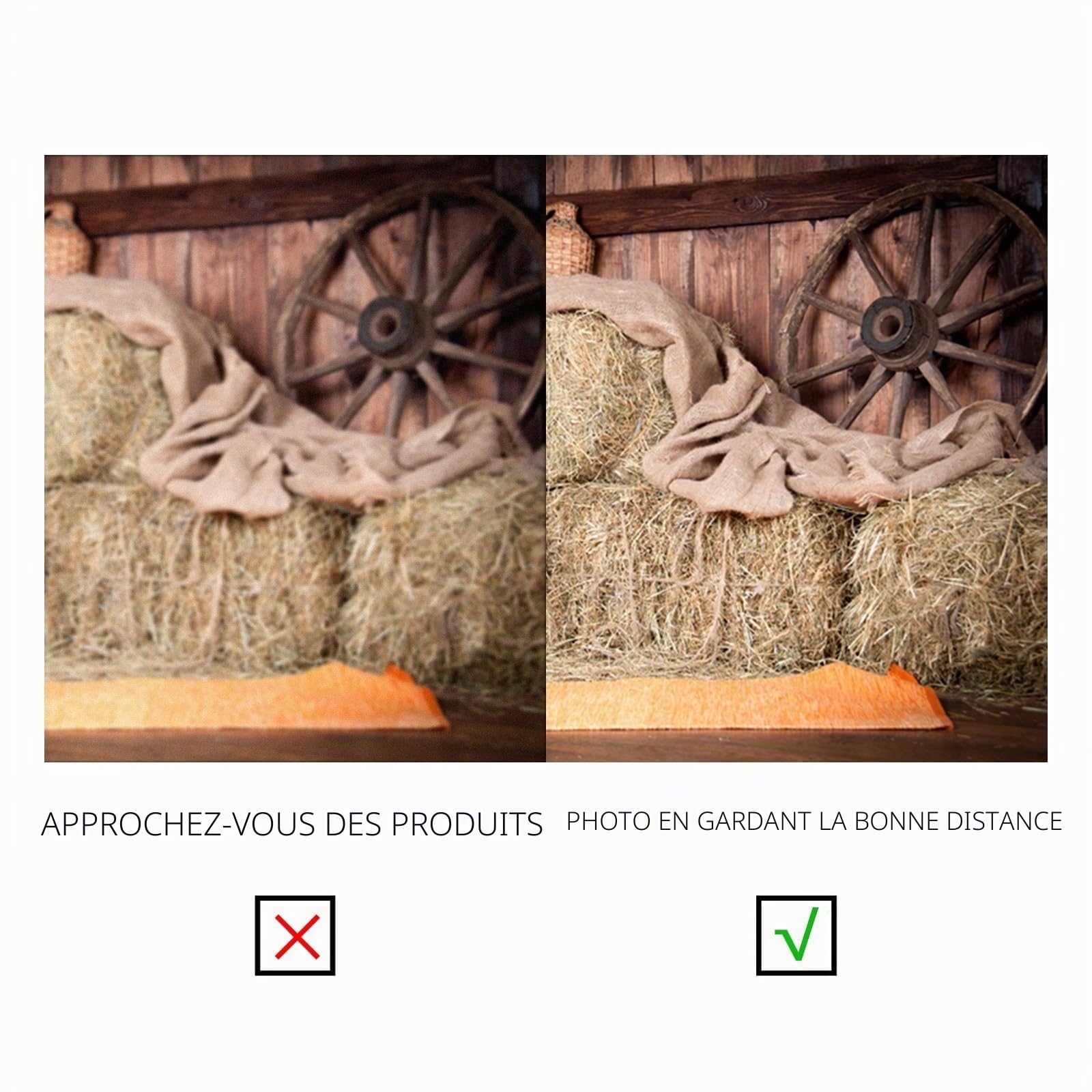 YongFoto 3x2,5m Vinyle Toile de Fond Ancienne Grange avec des Balles de Paille Ferme Campagne Fond Décors Studio Photo Portrait Enfant Video Fete Mariage Photobooth Photographie Accesorios