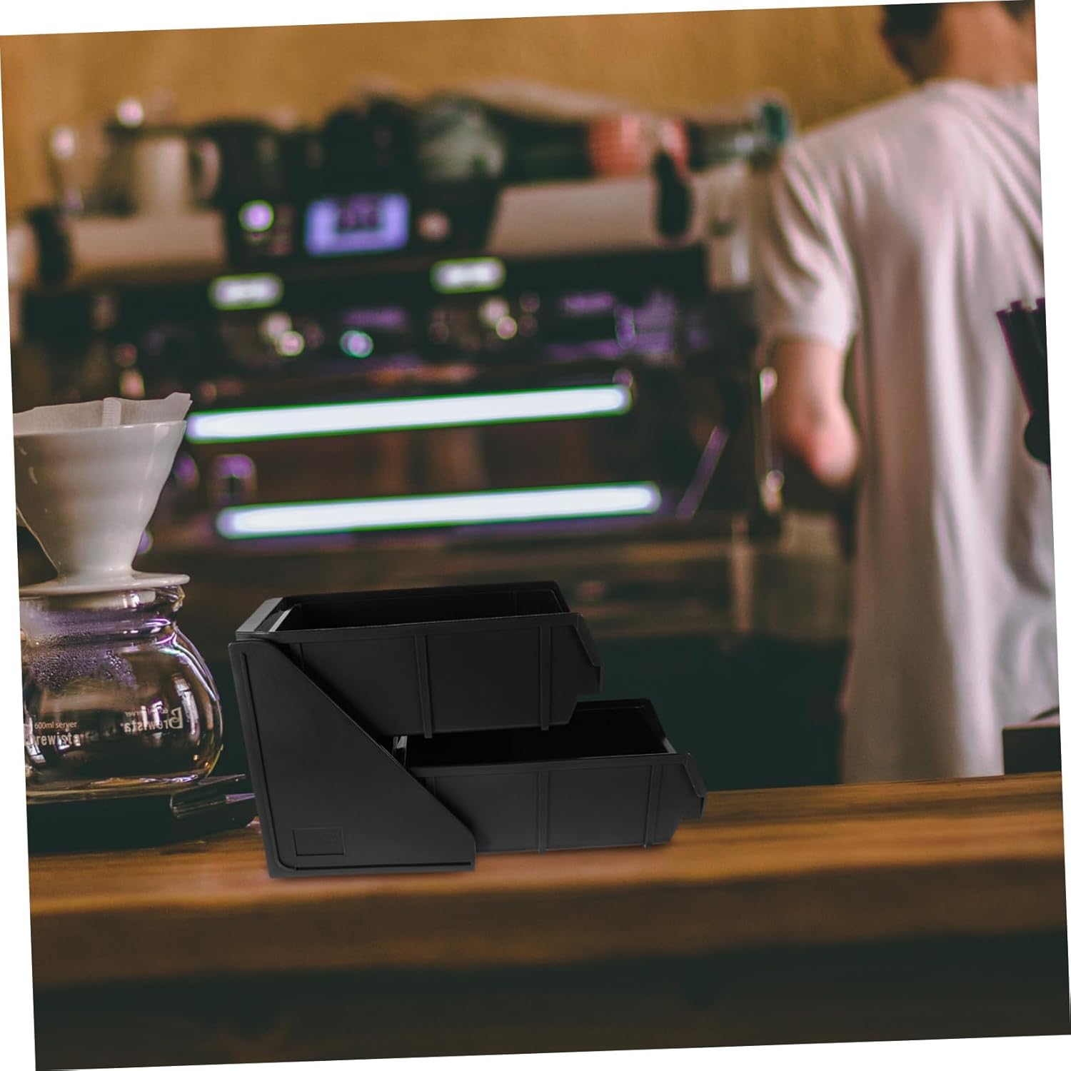 Unomor Plastic Straw Storage Rack Condiment Holder Coffee Bar Accessories Decor