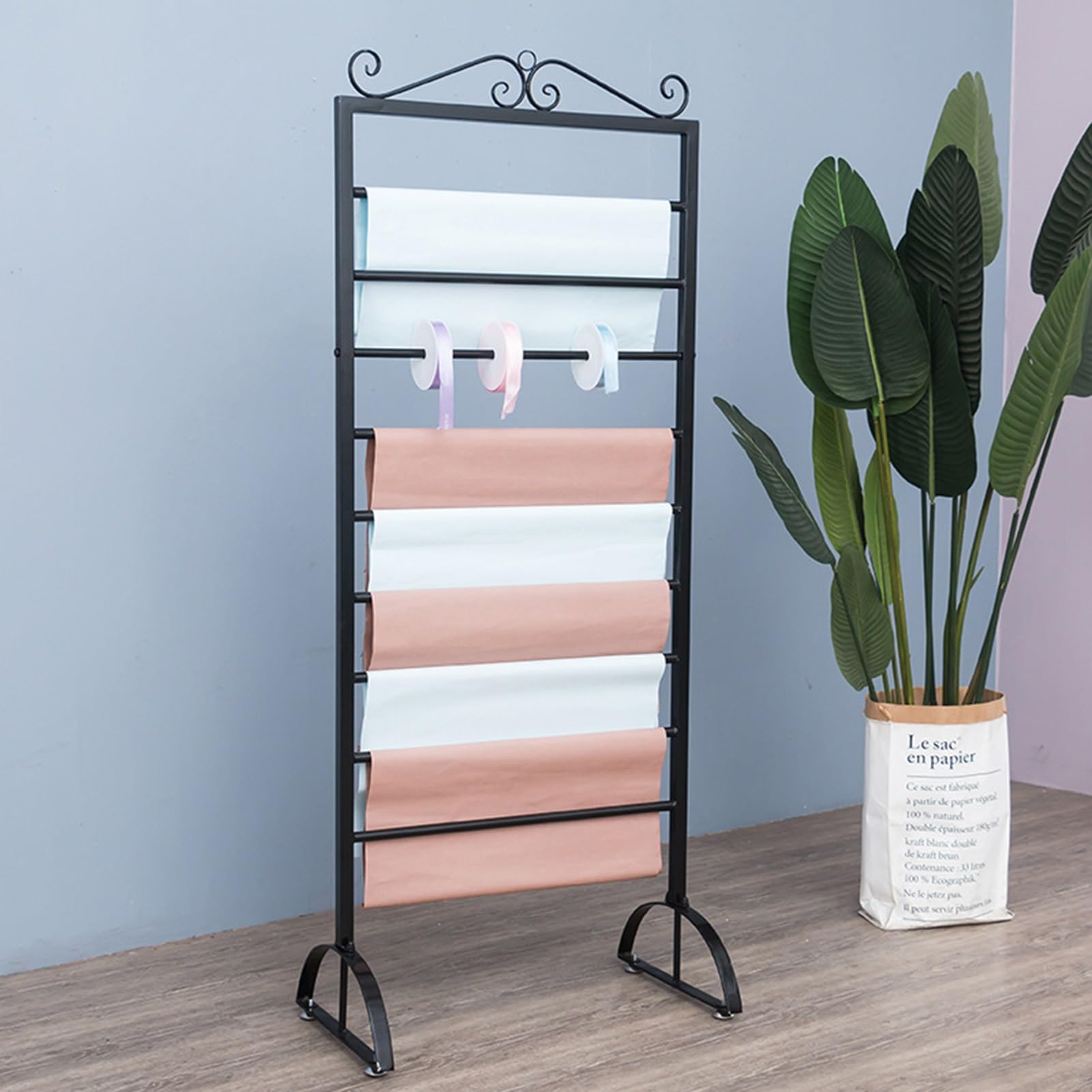 FGXHHS Movable Clothing Rack - Free Standing Closet Organizer for Scarves, Hijabs, and Suit Pants, Floor-Standing Display Stand