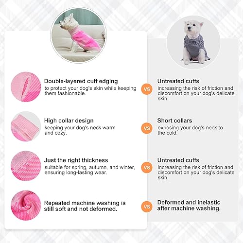 Miniatura 5 de BEAUTYZOO Suéter de punto para perros pequeños y medianos, cachorros, niñas, niños, ropa de cuello alto para perro, suéter de gato, ropa cálida y