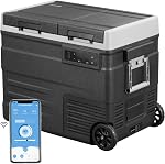 Frigidaire, 51 Qt. Portable Convertible Electric Refrigerator/Freezer Trolley-With App, Dual Zone, Black