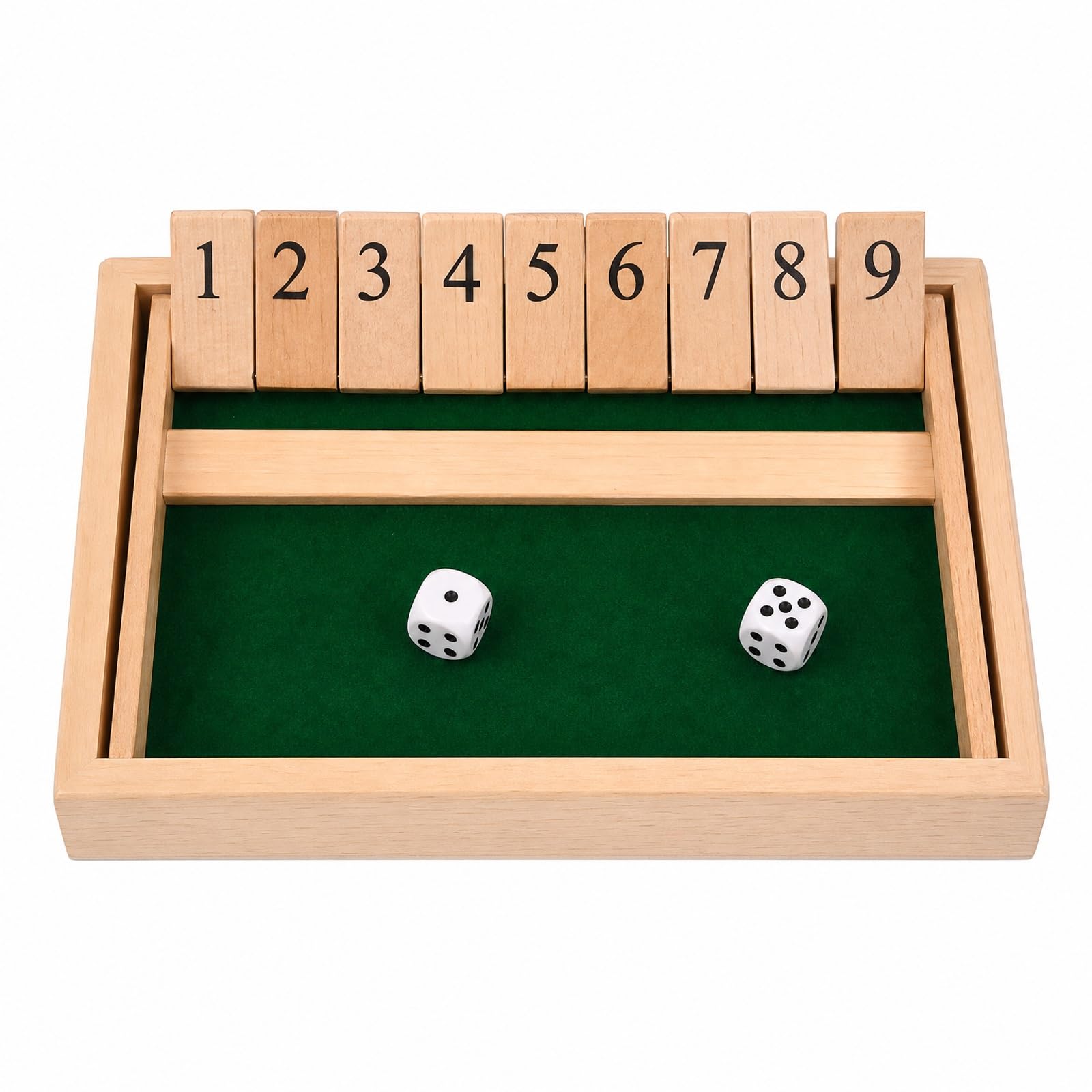 1-Piece Shut The Box Game, 22x15 Tabletop Board Game
