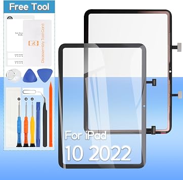 Yondista for iPad 10 10th Gen Screen Replacement A2757, A2777, A2696 10.9" Front Glass Touch Digitizer with ToolsNot Include LCD Black