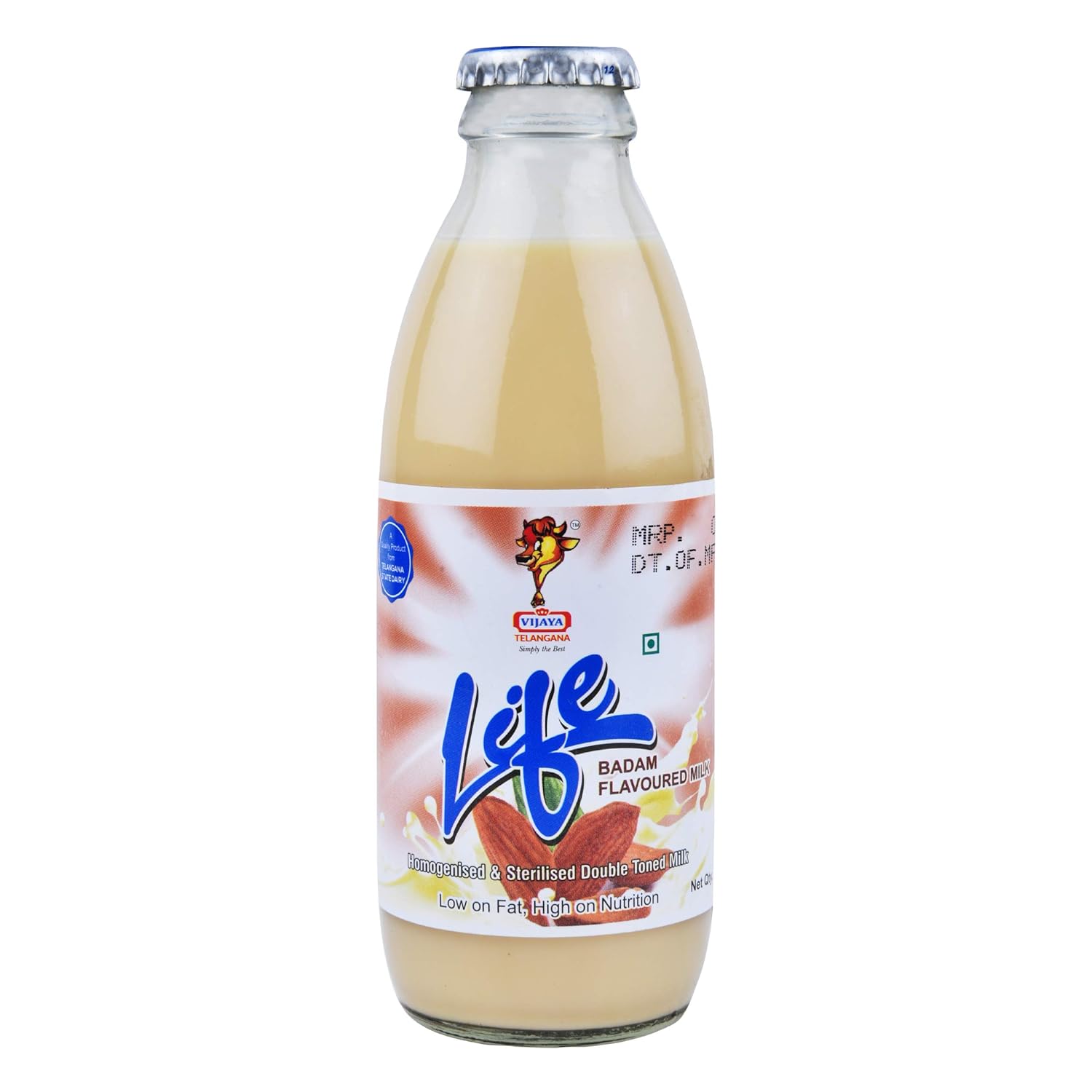 Vijaya Telangana Sterilised Milk Pet Bottle, Badam, 200ml Amazon.in