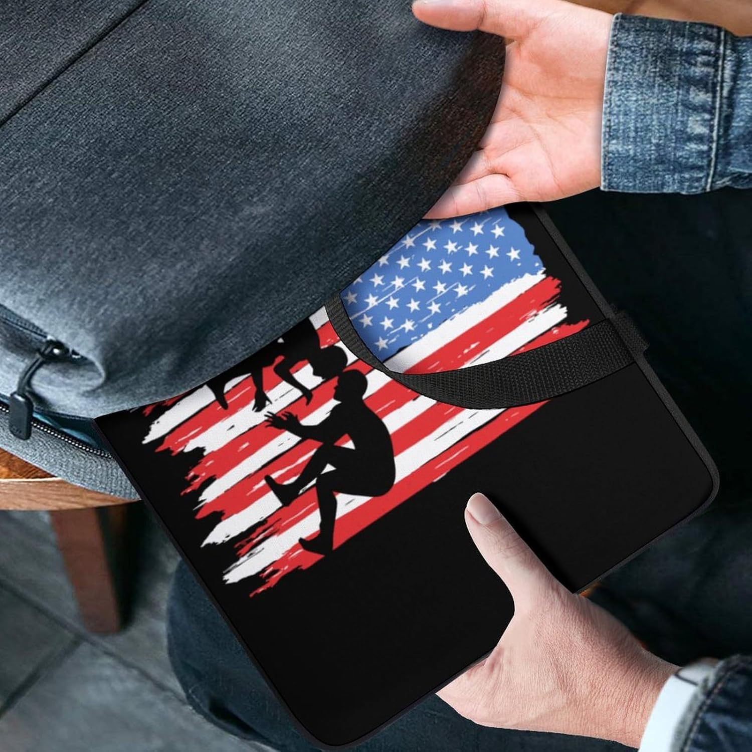 U.S.A. Wrestling Flag Carrying Laptop Bag Slim Briefcase Computer Case Business Handbag Backpack