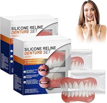 Luhaka Silicone Reline Denture Set, Bikenda Silicone Reline Denture Set, Snap On Veneers Teeth, Densurefit Soft Silicone Denture Reline Kit, Dentures Full Mouth 2pcs