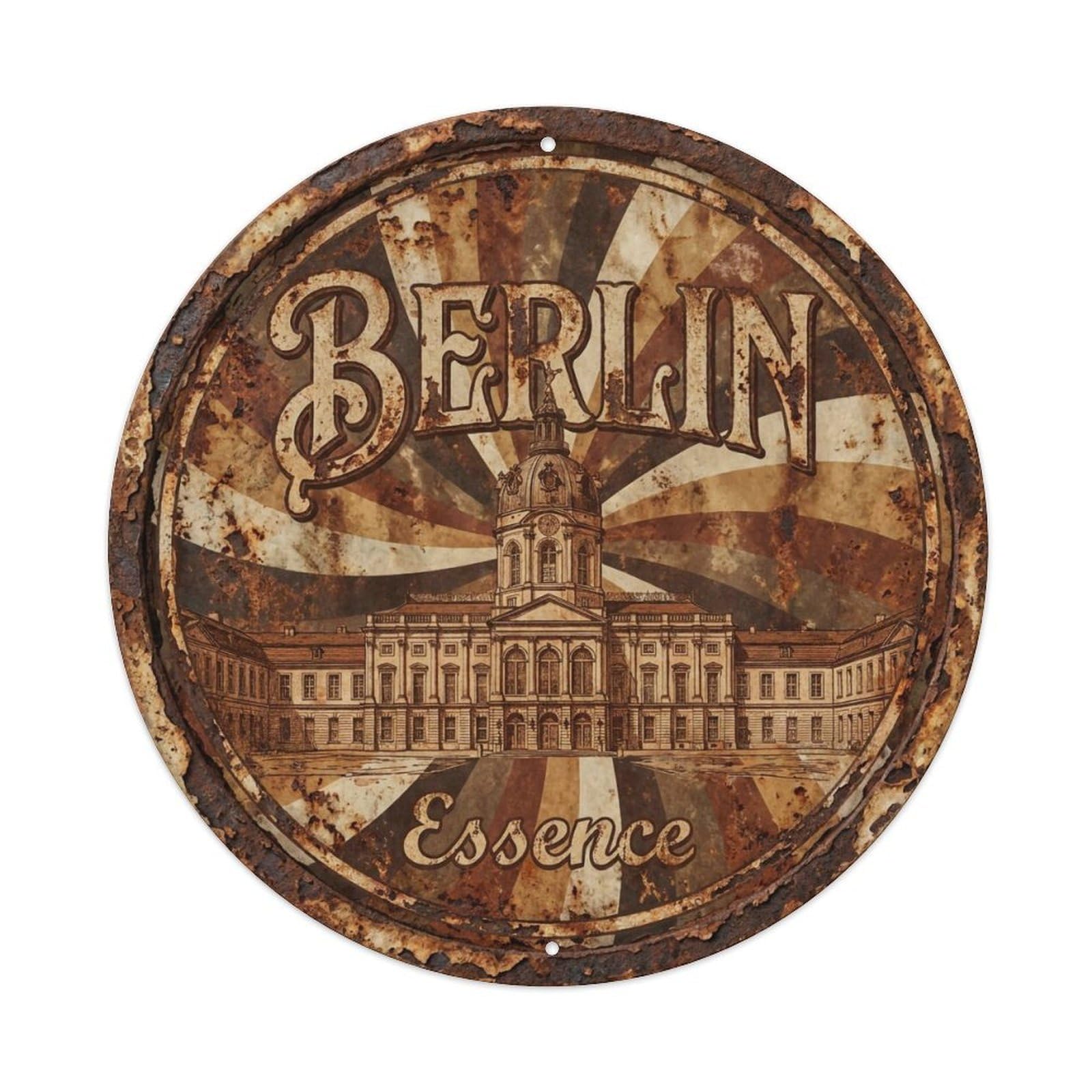Yrnq 8X8inch Vintage Style Vintage Travel Berlin Germany Signature Metal Tin Sign