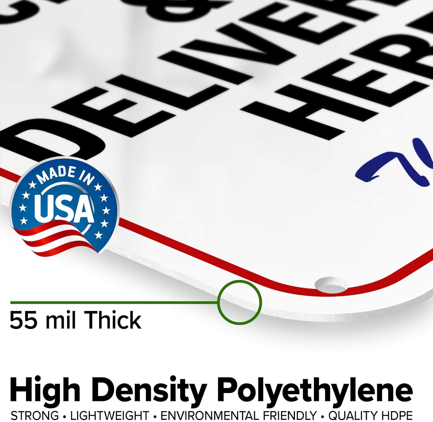 Please Leave Packages & Deliveries Here Sign, 12"x18" Polyethylene, Indoor/Outdoor Use, USA MADE By My Sign Center