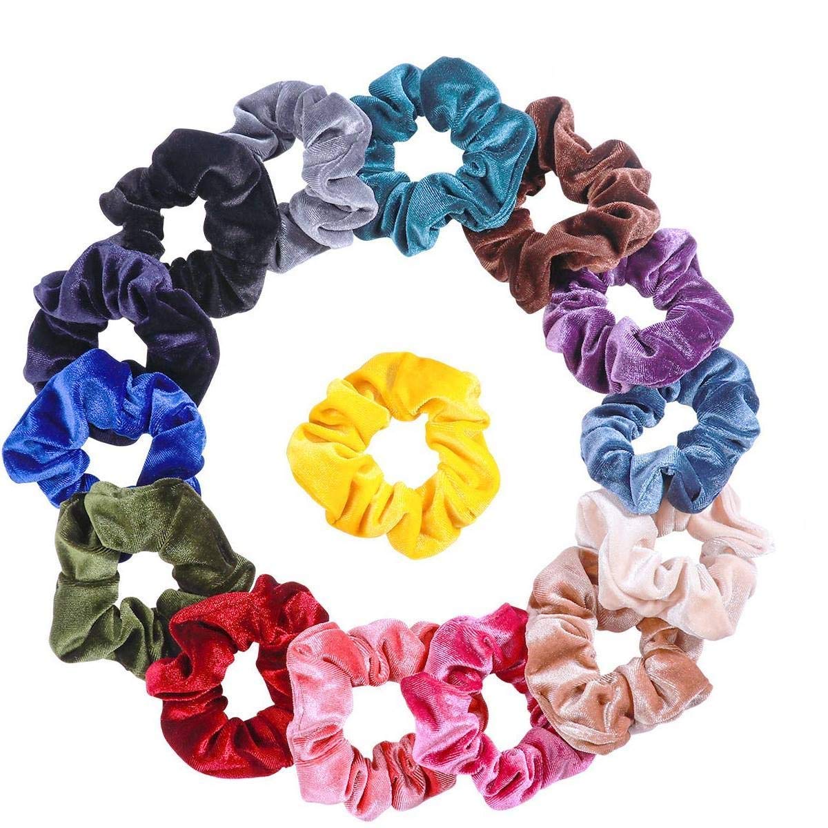 OrangeTag 16 Pcs Hair Scrunchies Velvet Elastic Scrunchy Hair Bands