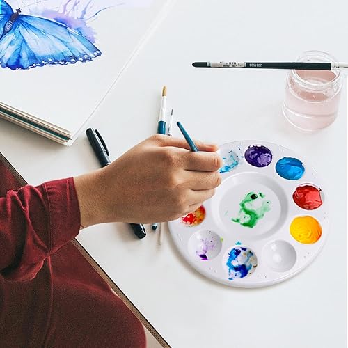 Miniatura 7 de Paquete de 12 paletas de bandejas de pintura, paleta de pintura, paletas de pintura de plástico para niños en proyectos escolares o clase de arte