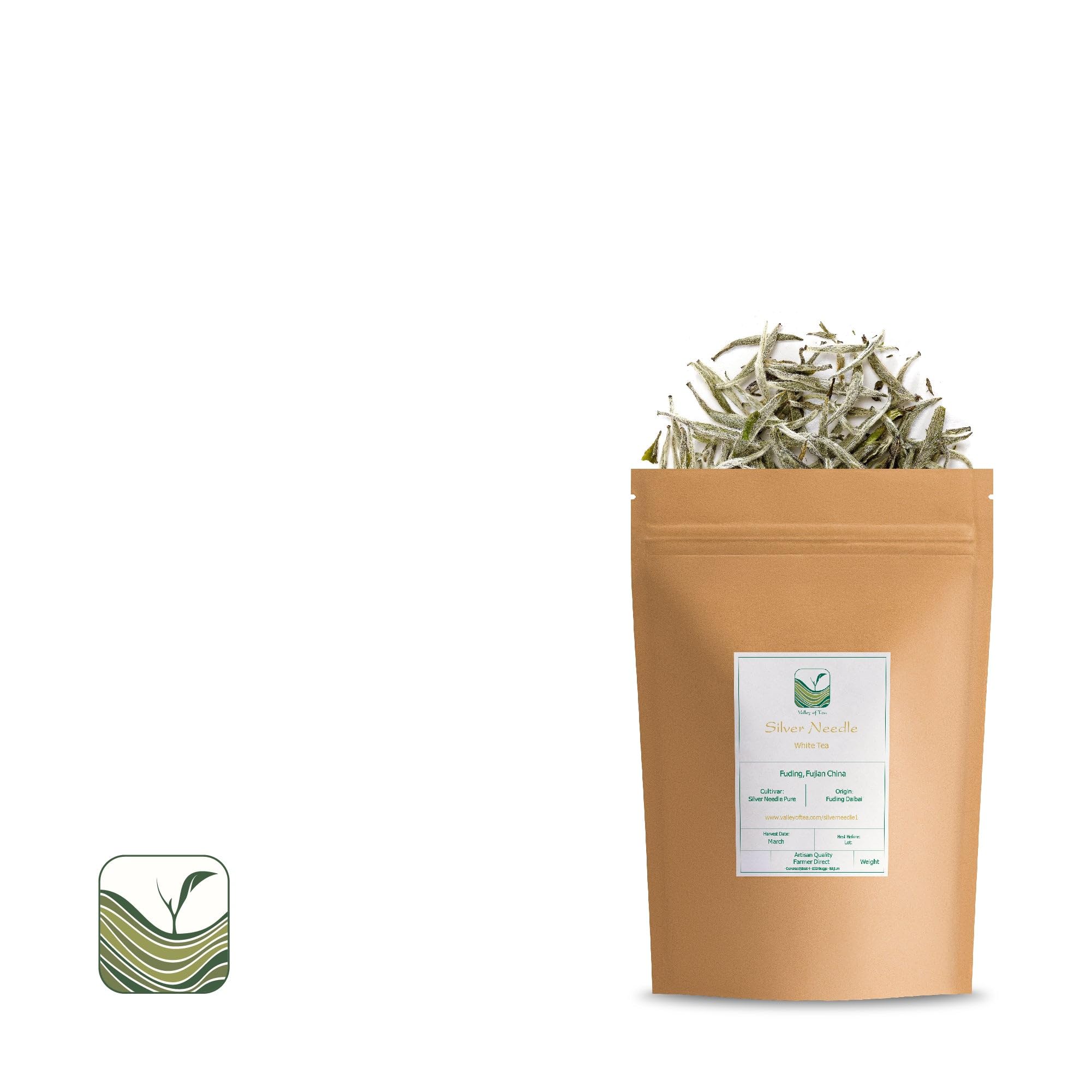 Baihao Yinzhen Thé Blanc Chine - Aiguilles D'Argent Thé Chinoise - Silver Needle - Bai Hao Yin Zhen Aiguille Chinoise Needles Feuille D Argent Tisane Bio Thé Chinois 40G | cueilli à la main pour une liqueur douce aux notes florales et sucrées