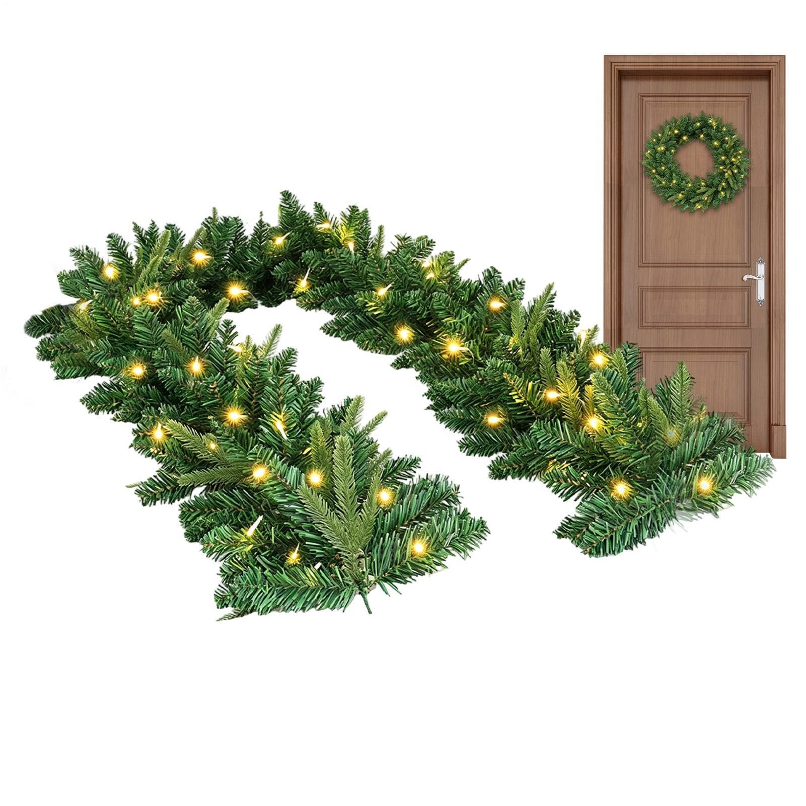Guirnalda de Navidad | 200 cm funciona con pilas realista con luces de