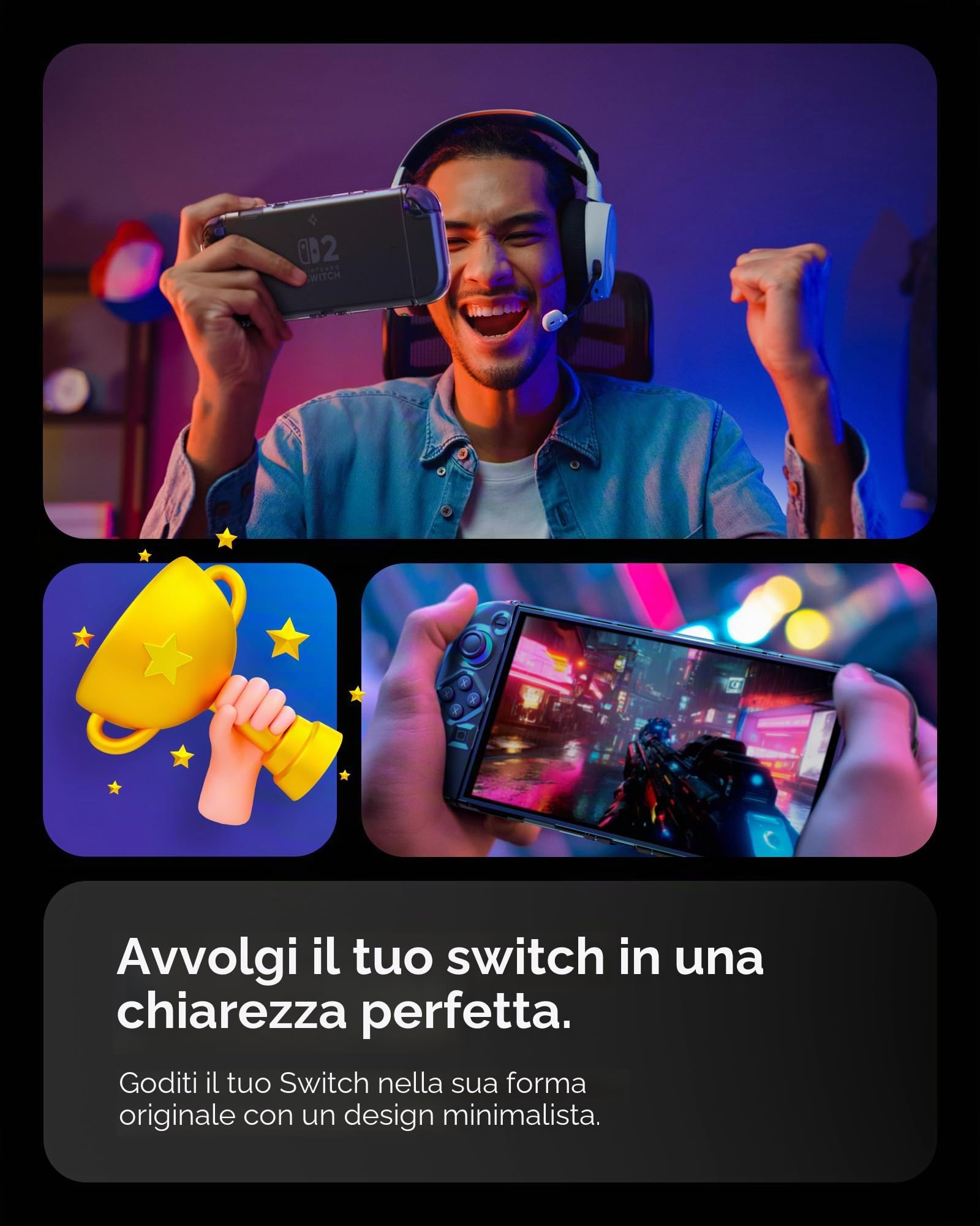 Spigen Cover Air Fit Compatibile con Nintendo Switch 2 2025 - Trasparente