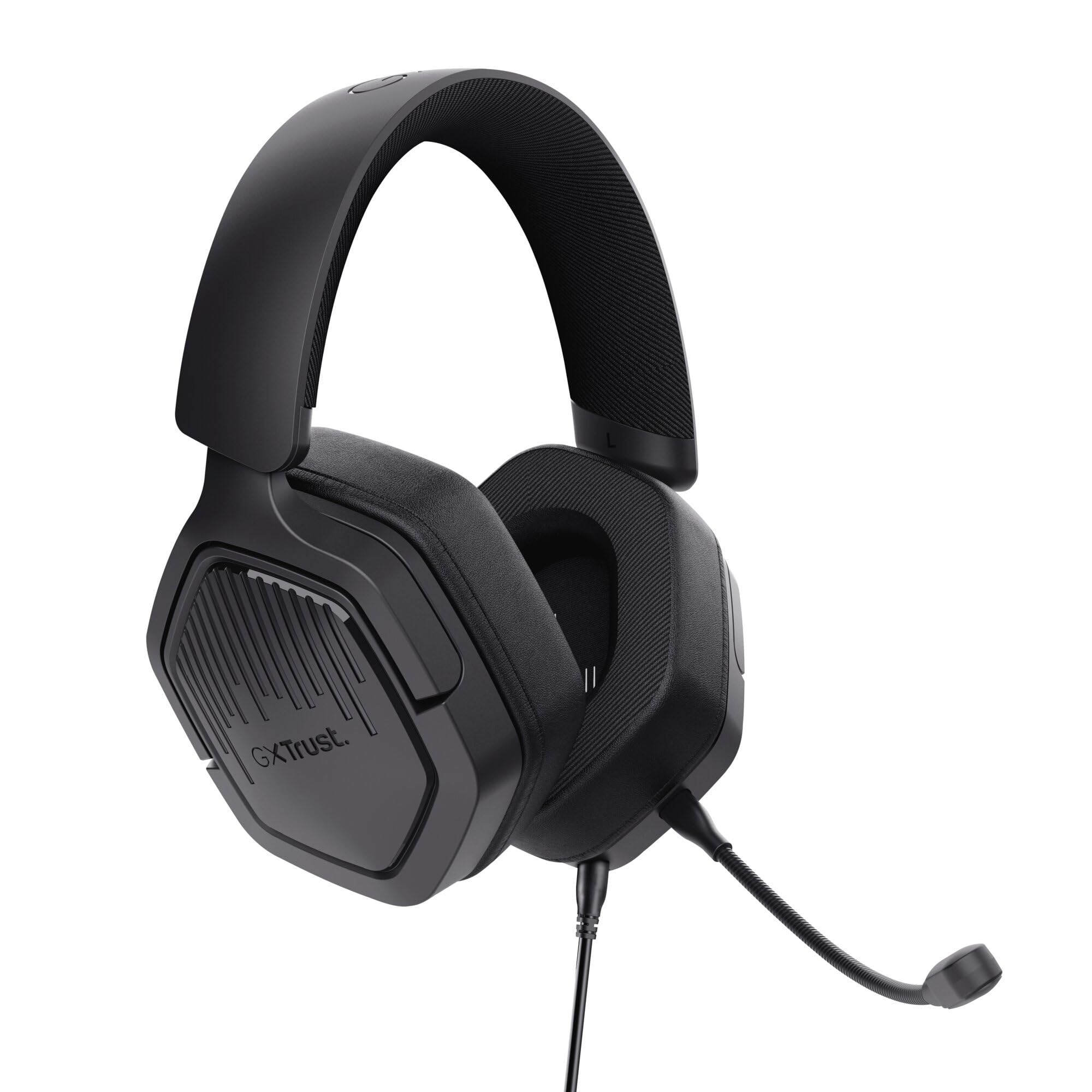 GXTrust Ravox słuchawki gamingowe PS5 PS4 Switch PC Smartfon 3.5mm, czarne | przetworniki 50mm, odpinany mikrofon, headset dla gracza, przewodowy zestaw słuchawkowy wokółuszny, biały