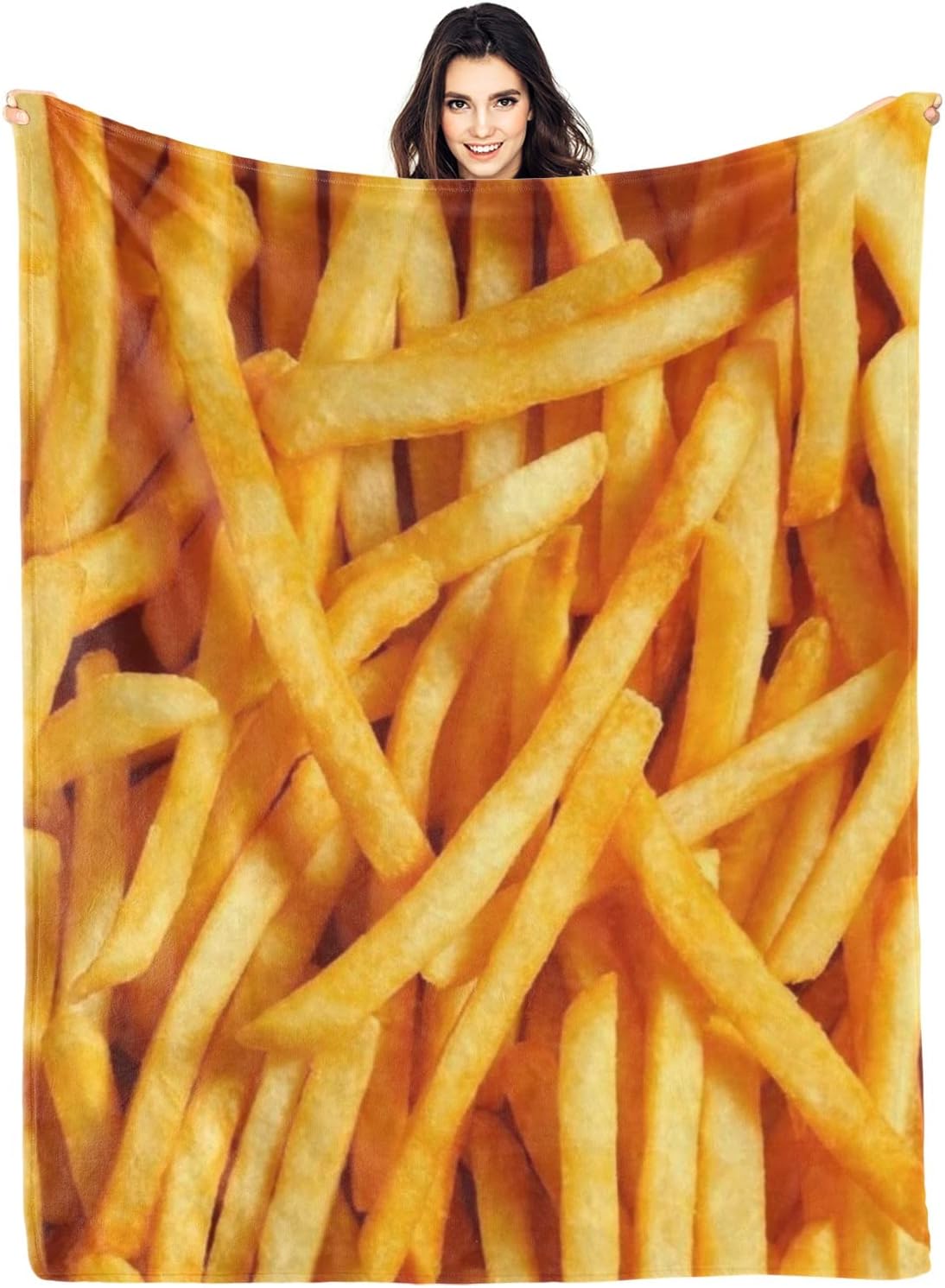 French Fries 3D Funny Realistic Food UltraSoft Throw