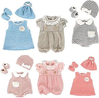 DC-BEAUTIFUL 6 Sets Woolen Doll Clothes for 14-18 Inch Baby Dolls - Handmade Outfits, Hats, Socks - Perfect Gift Set