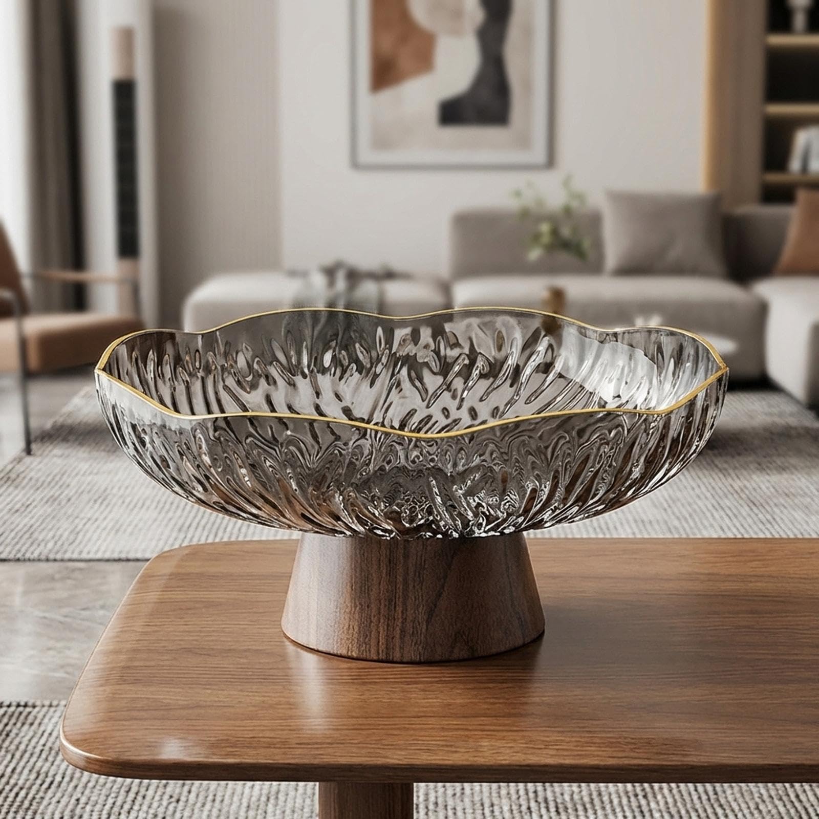 KESOTO Frutero con Pedestal, Soporte para Aperitivos, Bandeja de Almacenamiento Multiusos con Orificios de Drenaje para Cocina, Comedor, Hogar, Regalo, Gris, Individual