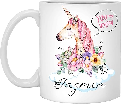 Miniatura 1 de Coffee Mug Custom Mug Personalized Jazmin Unicorn Coffee Mug, Personalized Coffee Mugs, Name Mug, Unicorn Mug Birthday Mug for Women, Kids,