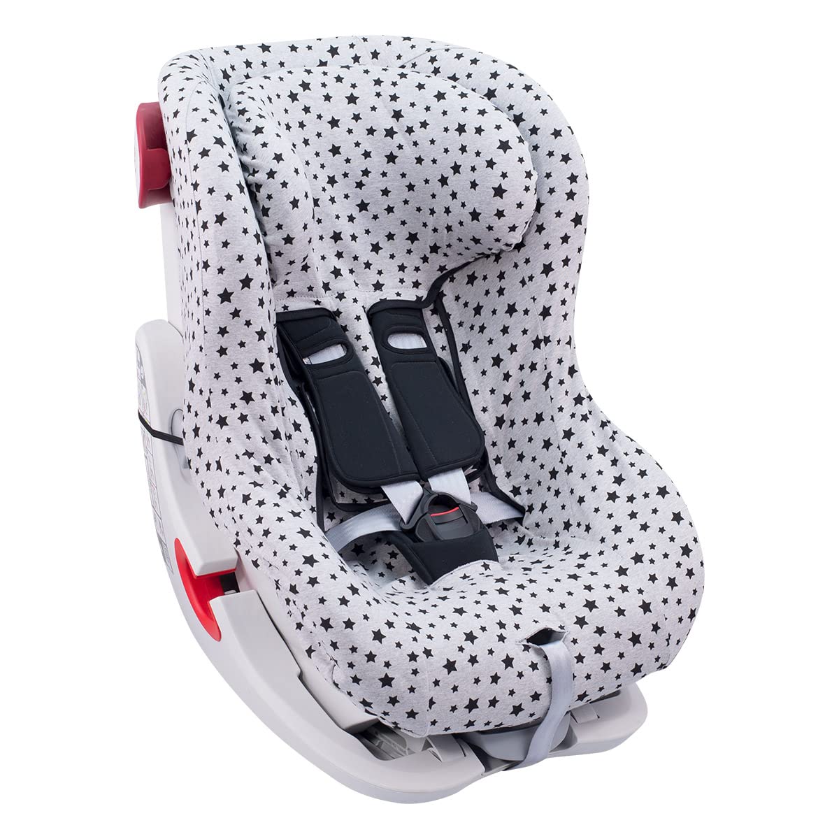 JYOKO KIDS Fodera universale in cotone per Seggiolino Auto con testa (Black Star)
