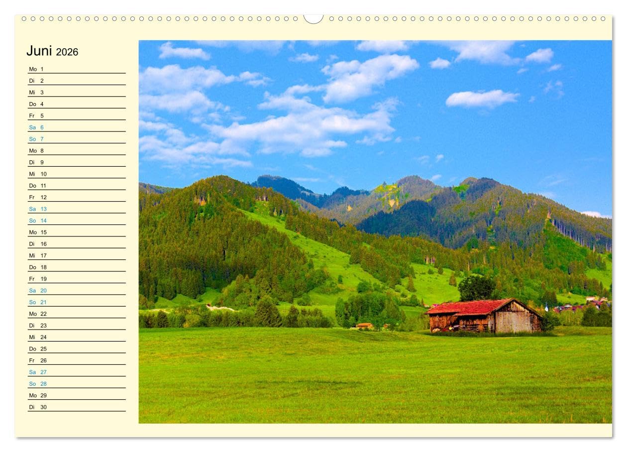 Bayern - Idylle zwischen Allgäu und Bayerischen Alpen (hochwertiger Premium Wandkalender 2026 DIN A2 quer), Kunstdruck in Hochglanz: Impressionen aus Bayerns Alpenvorland (CALVENDO Natur)