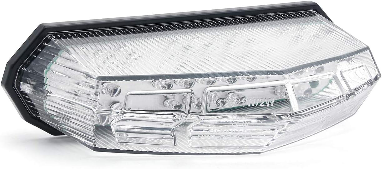 Universal Clear Integrated Motorcycle 25 LED Tail Light With Turn Signal Function For Dirt Bike Buggy Chooper Cruiser ATV(clear)