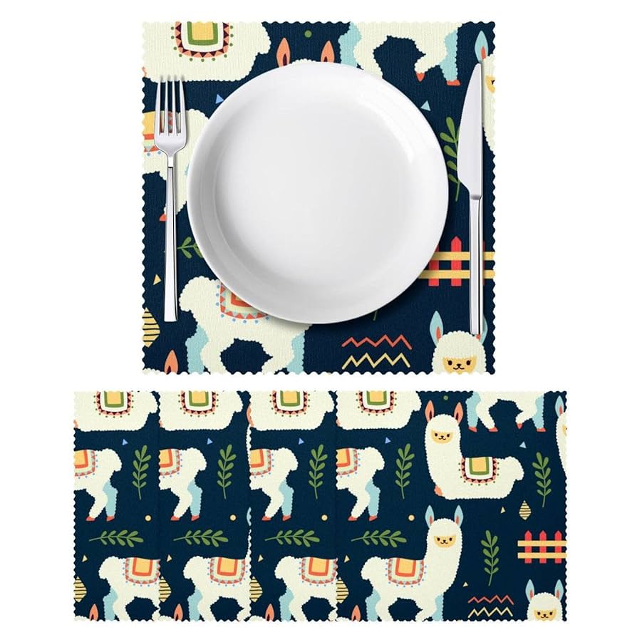 Amazon｜キッチンテーブルマット用の洗濯可能なランチョンマット