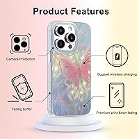 Vista 351 de I-MGAE-IN-AR - Funda diseñada para iPhone 12 y 12 Pro, diseño de mariposa plateada brillante, funda protectora de poliuretano termoplástico, suave