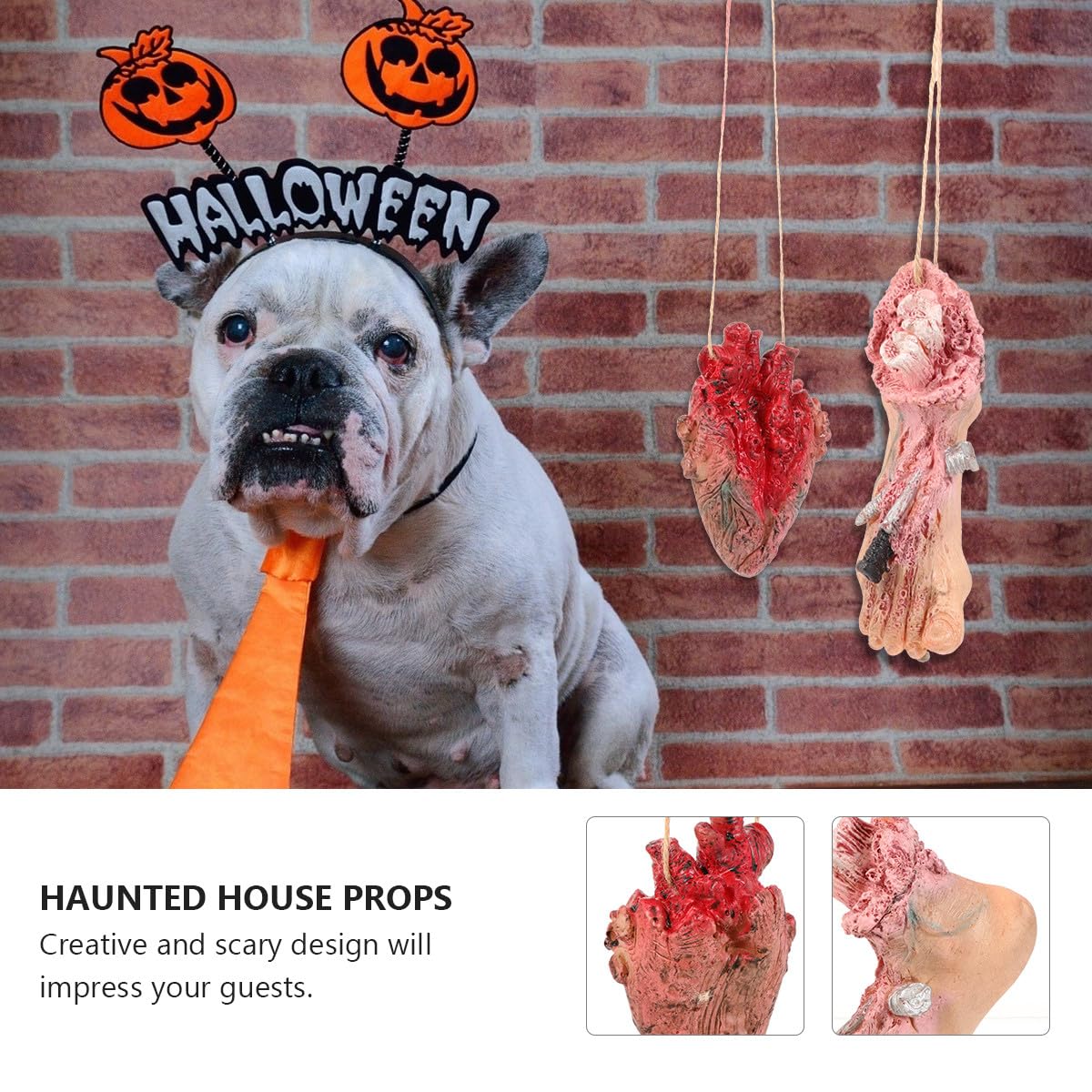 Uonlytech 2 Stück Halloween Deko Simulierte Menschliche Organe Anhänger Gruselige Halloween Requisiten zum Hängen Spukhaus Scherzartikel für Party und Raumdekoration