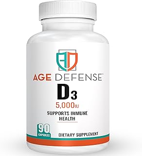 Vitamin D3 5000 IU - 90 Vegan Capsules, Optimize Bone Health, Immune Support, Mood & Muscle Strength - High Dose Vitamin D 5000 IU Deficiency Supplement for Men & Women