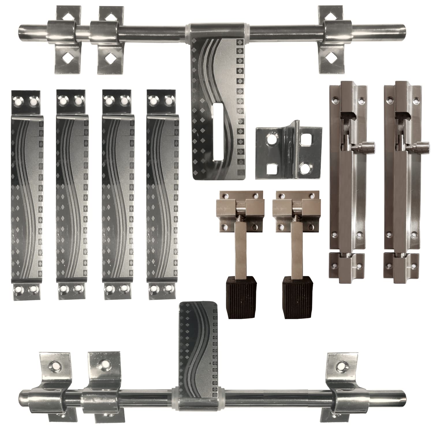 CIRCLE® Double Door KIT Stainless Steel|12inches Aldrop Set|Door Fittings Accessories|Gate Hardware|Door kundis Set|1 Big AL Drop 12|1 Latch 10|4 Handles 6| 2 Tower Bolt 6|2 Door Stopper (B0BLSHJLL6) Amazon Price History, Amazon Price Tracker