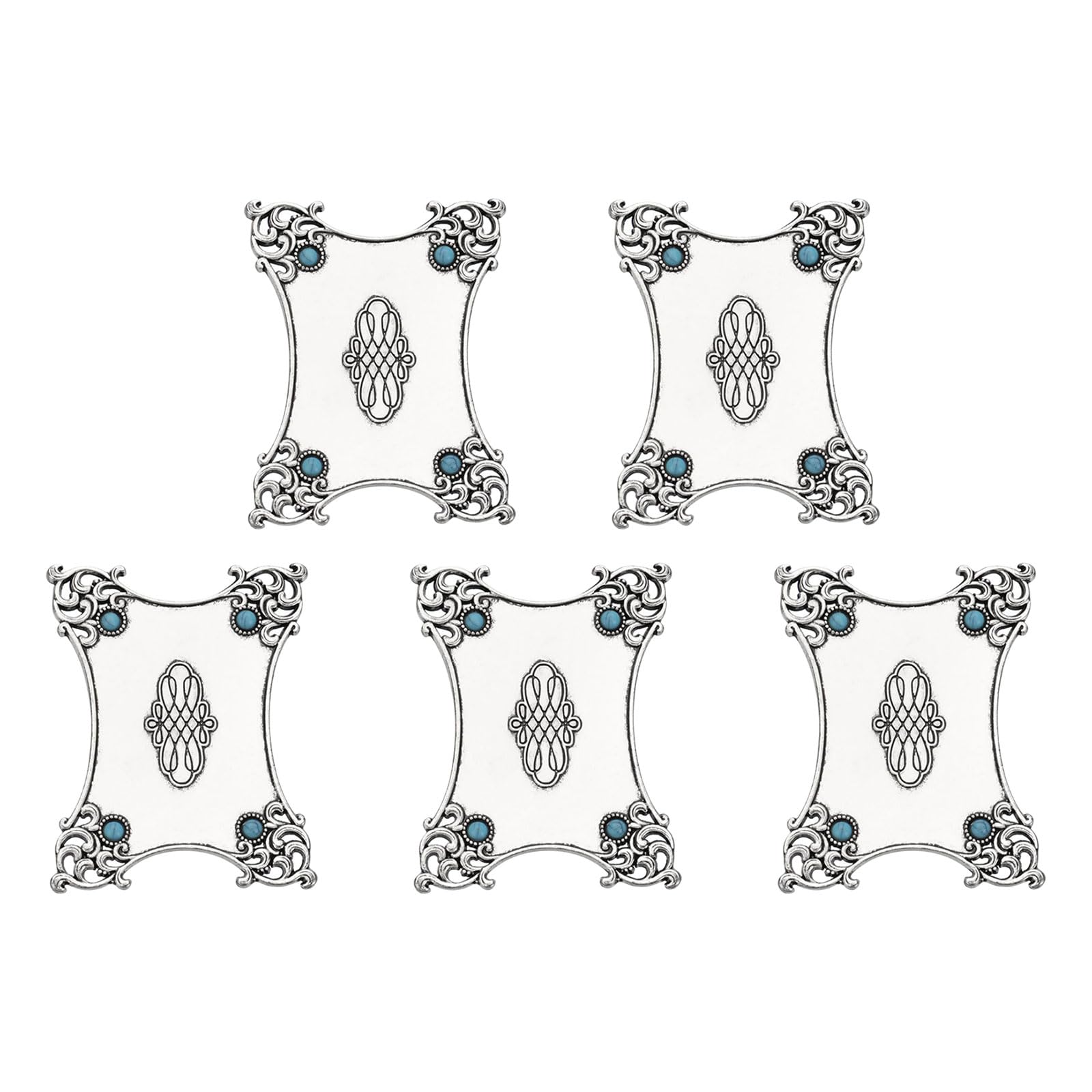 NEWFT 5Pcs Antique Thread Bobbins Metal Embroidery Thread Winders for Sewing Embroidery Winding Holder Plate Yarn Spools