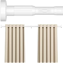 AIZESI 41-124 Inch Heavy Duty White Tension Curtain Rod - No Drilling, Adjustable, Rust-Resistant for Outdoor, Living Room, Window, Bathroom