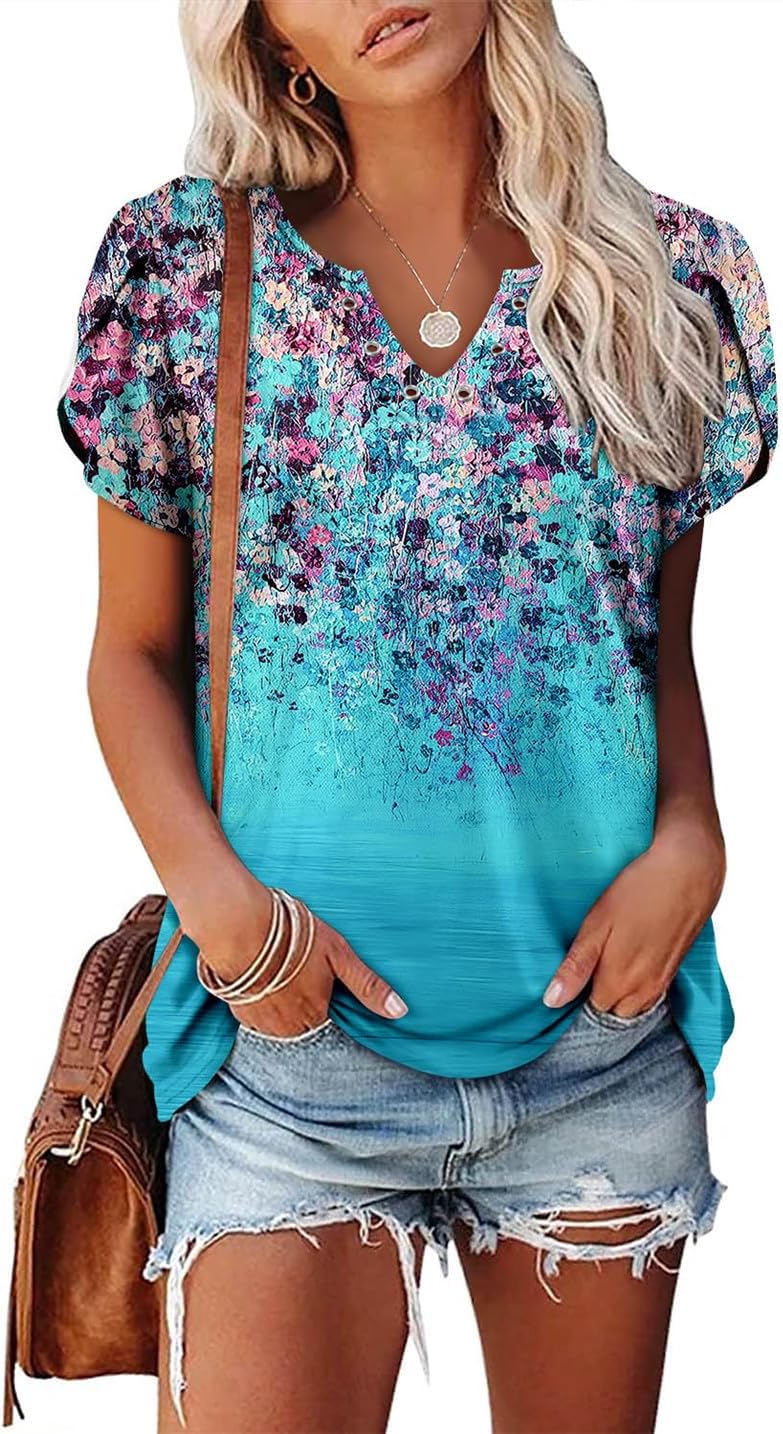 onlypuff Tunic Tops for Women Flowy Boho Tops - Image 2