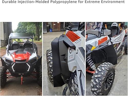 Miniatura 3 de A & UTV PRO Aletas de barro contra salpicaduras, extensiones de guardabarros, delanteros y traseros para Polaris RZR XP4 1000 Turbo 2014-2023,