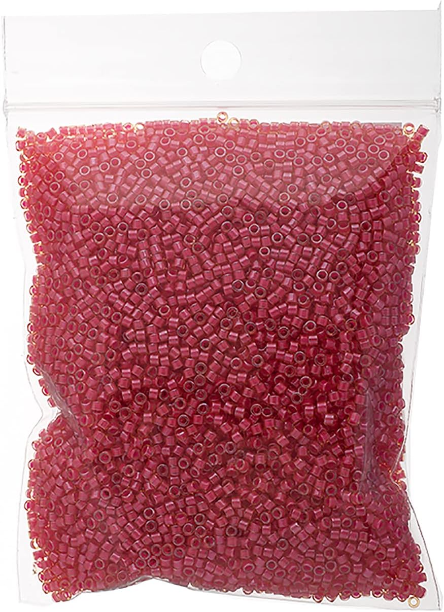 Miyuki Delica 11/0 Poppy Red Luminous Neon Color 50gms Bag of Japanese Glass Beads