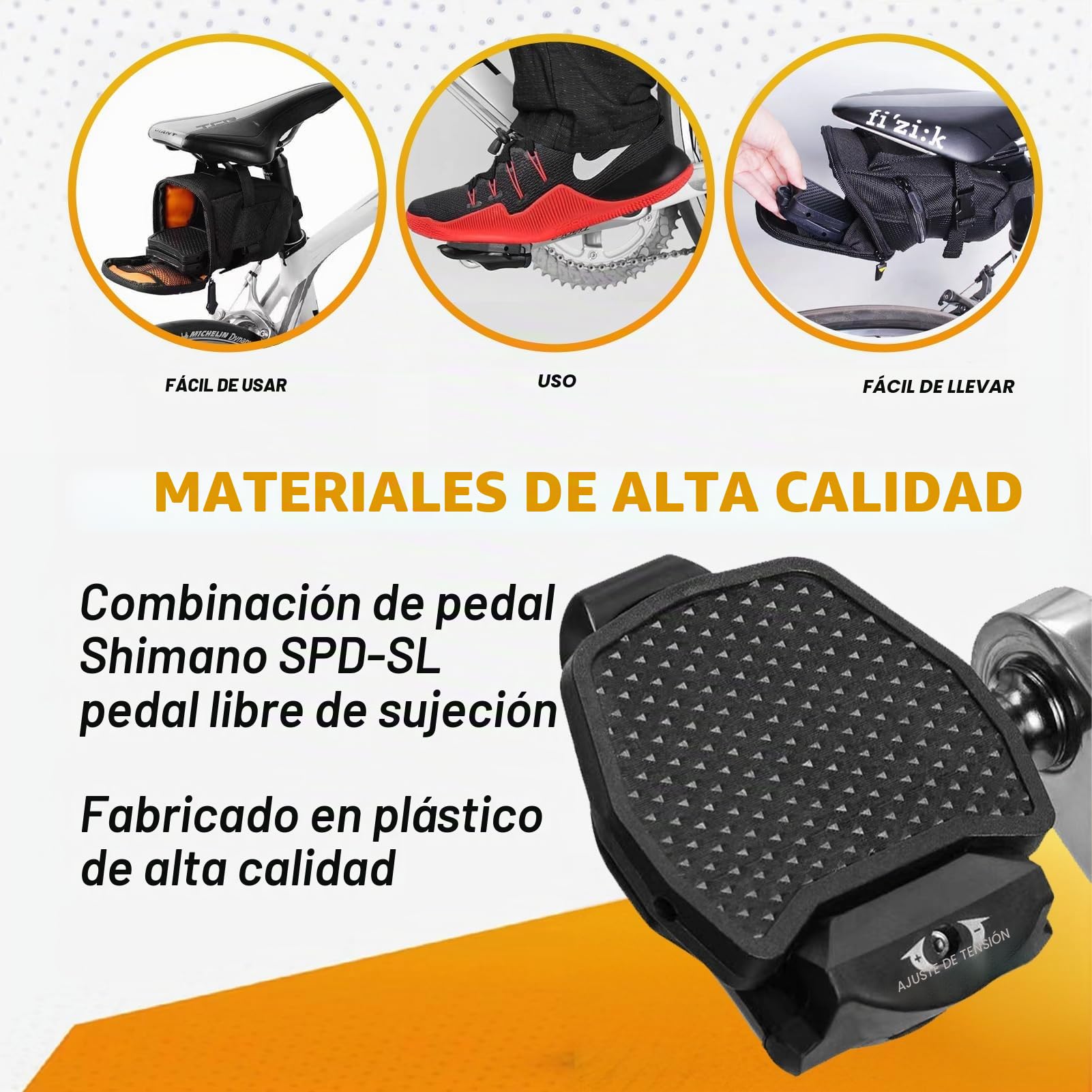Placa de Pedal Compatible con Shimano SPD-SL sin Clip, Adaptador Universal para Convertir Pedales Automáticos en Pedales Planos, Ligero y Antideslizante, Instalación Rápida y Fácil