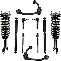 Vista 342 de Detroit Axle - Kit de puntales delanteros para Ford 2000-2004 Focus 2 puntales con muelle helicoidal 2 brazos de control inferiores con rótulas 2001