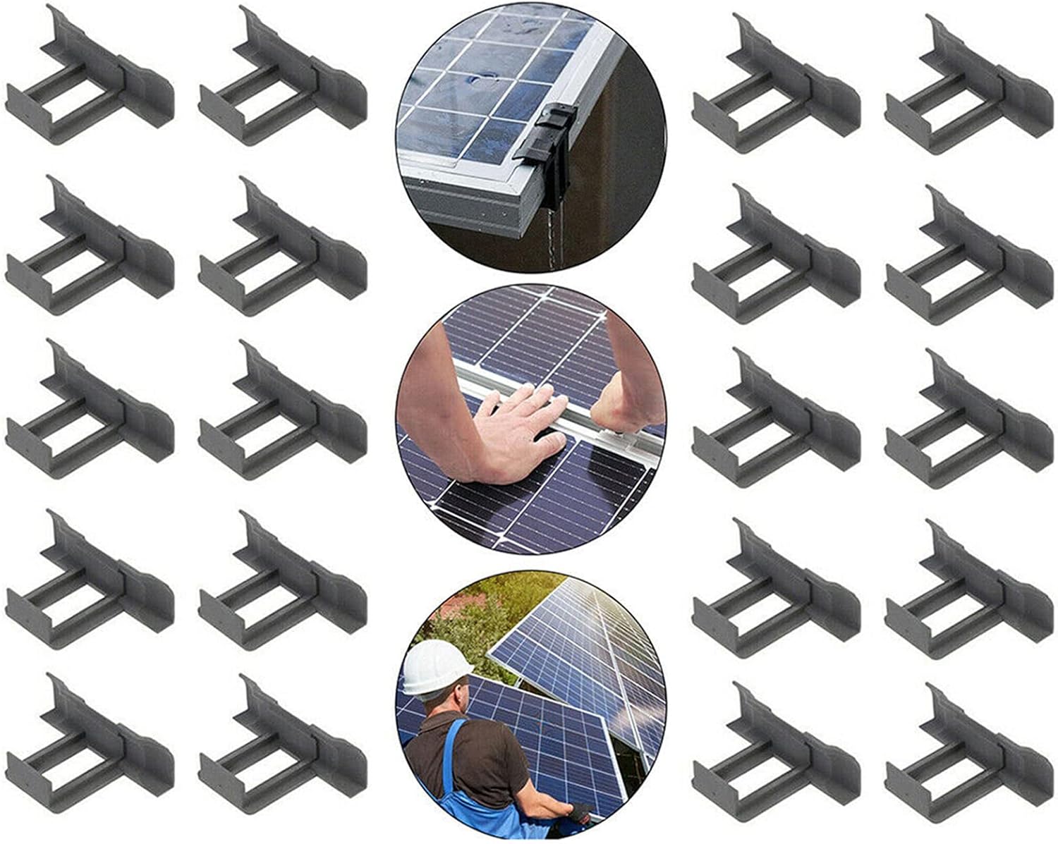 NIKJEBDF 20Stück Solarpanel Wasserablauf Clips, Solarpanel
